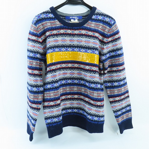 実際に弊社で買取させて頂いたJUNYA WATANABE COMME des GARCONS×gim 総柄 ニットセーター WB-N101/M
