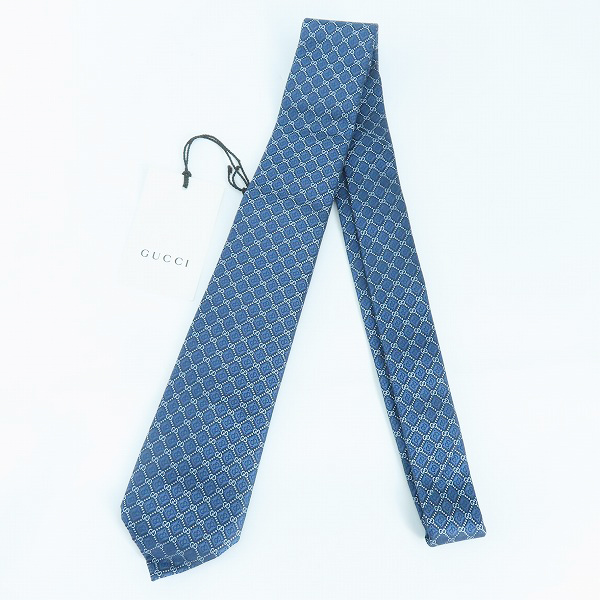 実際に弊社で買取させて頂いた【未使用】GUCCI/グッチ ネクタイ シルク ネクタイ GG柄 571800 4E002 4569