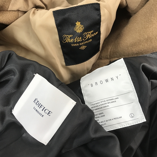 実際に弊社で買取させて頂いた【おまとめ】エディフィス/ナノユニバース 等 チェックコート/ダッフルコート/アウター 他 メンズ/レディースの画像 1枚目