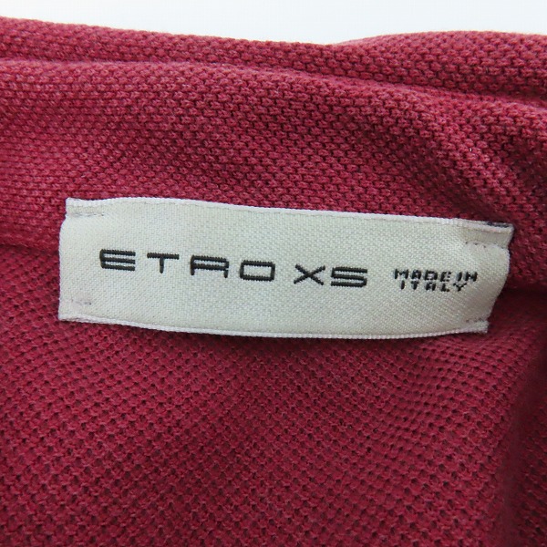 実際に弊社で買取させて頂いたETRO/エトロ 胸ロゴ刺繍 襟下ペイズリー柄半袖ポロシャツ XSの画像 2枚目