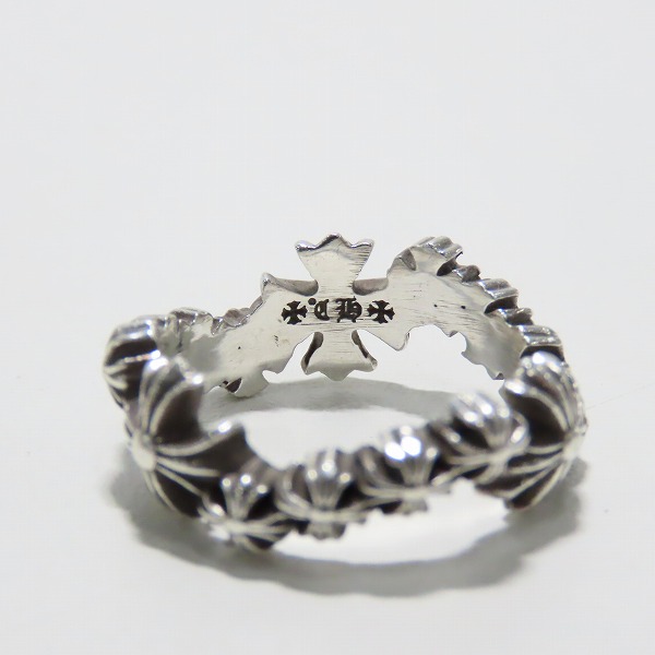 実際に弊社で買取させて頂いたCHROME HEARTS/クロムハーツ PLUS WAVE RING/CHプラス ウェーブリング 19号の画像 6枚目