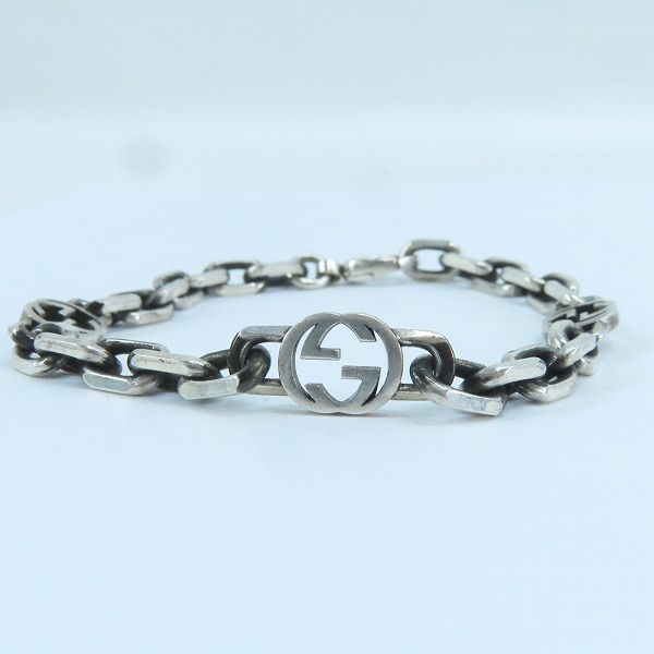 実際に弊社で買取させて頂いたGUCCI/グッチ インターロッキングG シルバー チェーンブレスレット ‎620798 J8400 0811の画像 1枚目