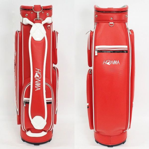 実際に弊社で買取させて頂いたHONMA/ホンマ CB6706 RD レディース 8.5型 5分割キャディバッグ レッドの画像 2枚目