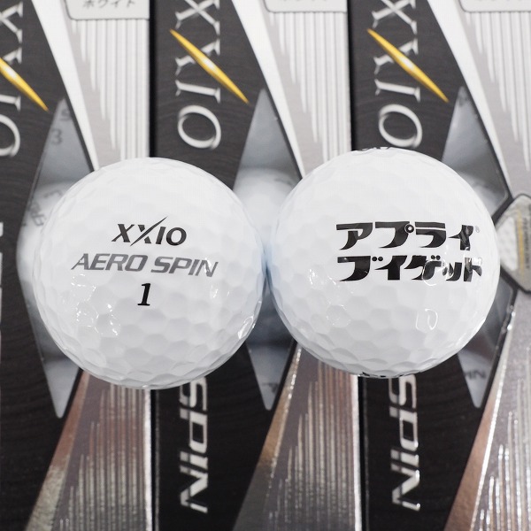 実際に弊社で買取させて頂いた【未使用/オウンネーム】DUNLOP/ダンロップ XXIO/ゼクシオ AERO SPIN ゴルフボール ホワイト 1ダースの画像 1枚目