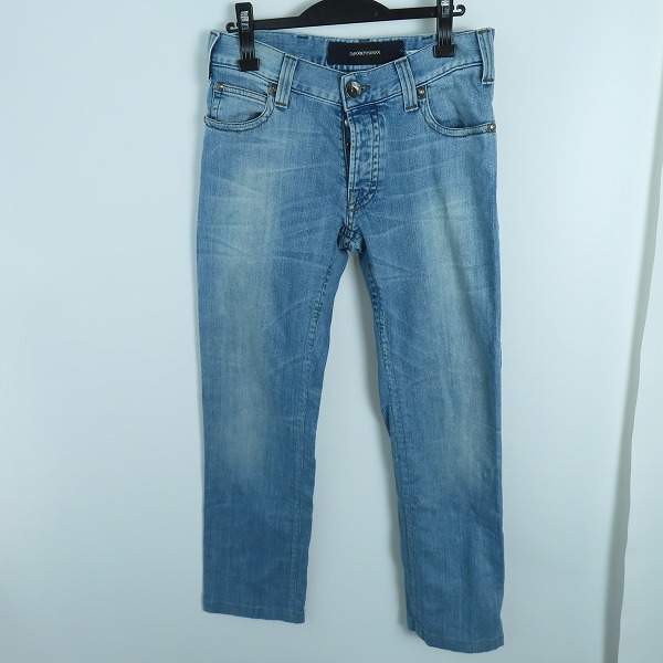 実際に弊社で買取させて頂いたEMPORIO ARMANI/エンポリオアルマーニ ロゴプリント デニムパンツ 29
