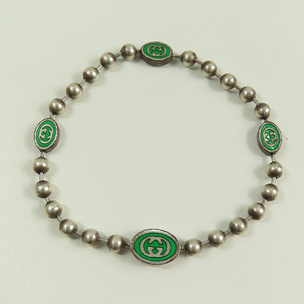 実際に弊社で買取させて頂いたGUCCI/グッチ インターロッキングGボールチェーンブレスレットの画像 1枚目