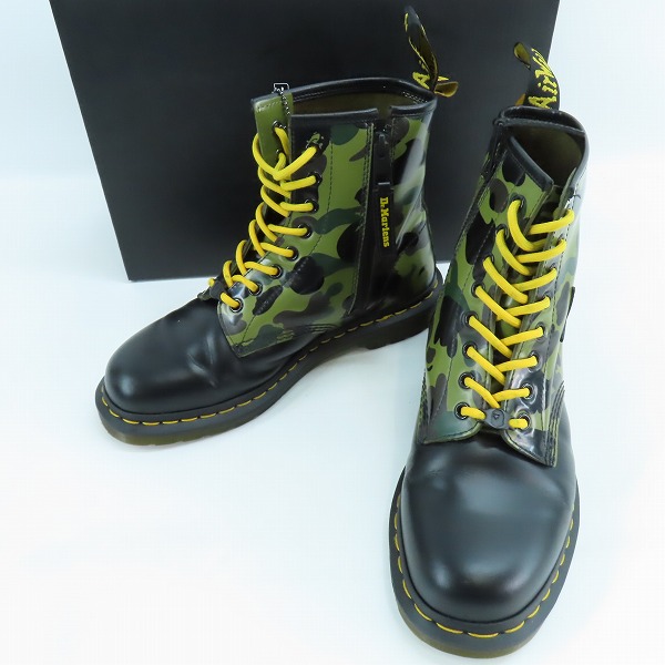 実際に弊社で買取させて頂いたDr.Martens × A BATHING APE/ドクターマーチン × エイプ 1460 BAPE CAMO ZIP 8HOLE BOOTS/25989271/UK7