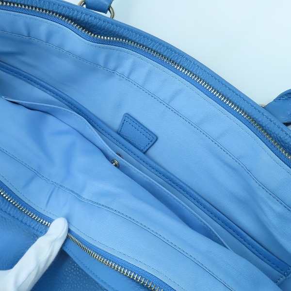 実際に弊社で買取させて頂いたGALLERIANT/ガレリアント レザー トートバッグ ビジネスバッグ ブルー系の画像 7枚目