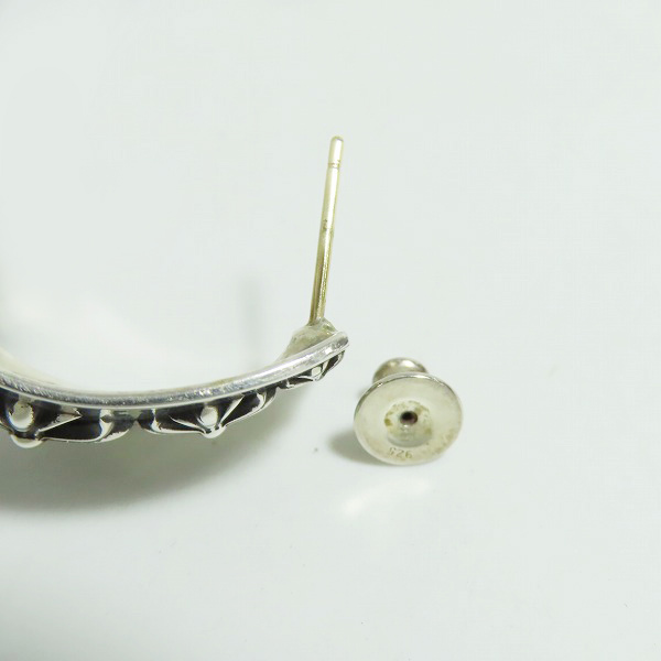 実際に弊社で買取させて頂いたChrome Hearts/クロムハーツ WIDE HOOP CH PLUS LG/ワイドフープ シルバーピアスの画像 4枚目