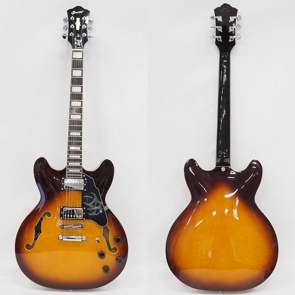 実際に弊社で買取させて頂いた★【美品】Grote Guitar/グロート GRWB-VS35 Vintage Sunburst セミアコ 335タイプ エレキギター ソフトケース付の画像 2枚目