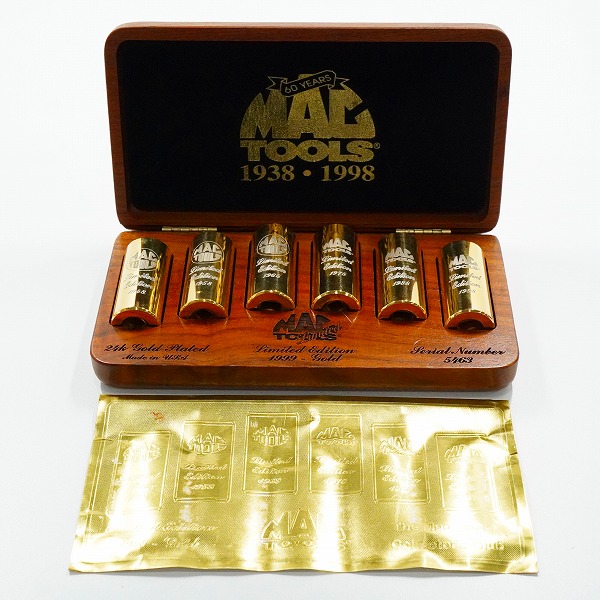 実際に弊社で買取させて頂いたMac Tools/マックツールズ 1999 Limited Edition 24K Gold Plated 1938-1998 60th Anniversary ソケット セットの画像 1枚目