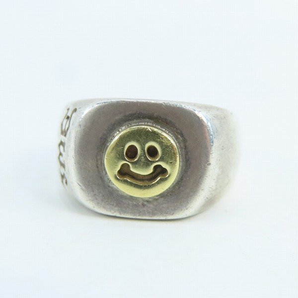 実際に弊社で買取させて頂いたBWL/ビルウォールレザー 18K HAPPY FACE ハッピーフェイス シグネット リング/16.5号の画像 1枚目