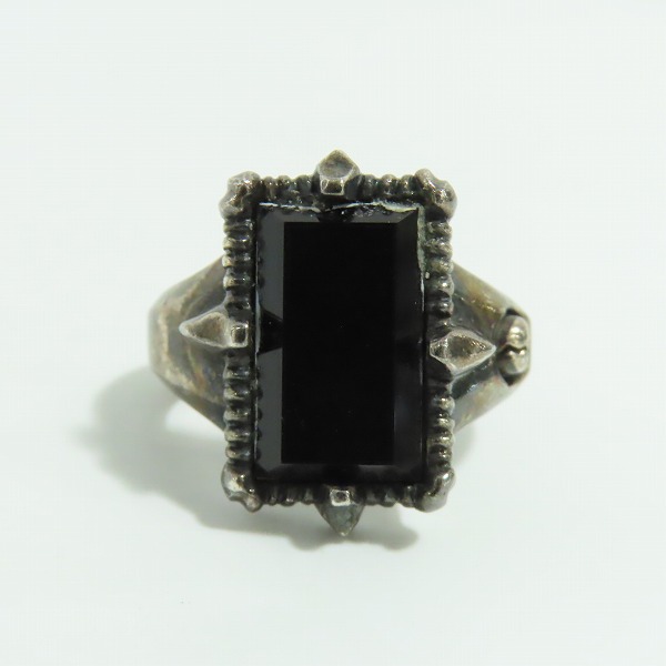 実際に弊社で買取させて頂いたLION HEART/ライオンハート 初期刻印 スクエアストーンリング/19号の画像 1枚目