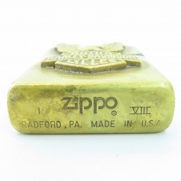 実際に弊社で買取させて頂いたZIPPO/ジッポー HARLEY-DAVIDSON/ハーレーダビッドソン メタル貼り 1992年製の画像 3枚目