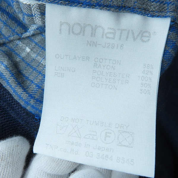 実際に弊社で買取させて頂いたnonnative/ノンネイティブ チェック ライトコート NN-J2916 /2の画像 5枚目