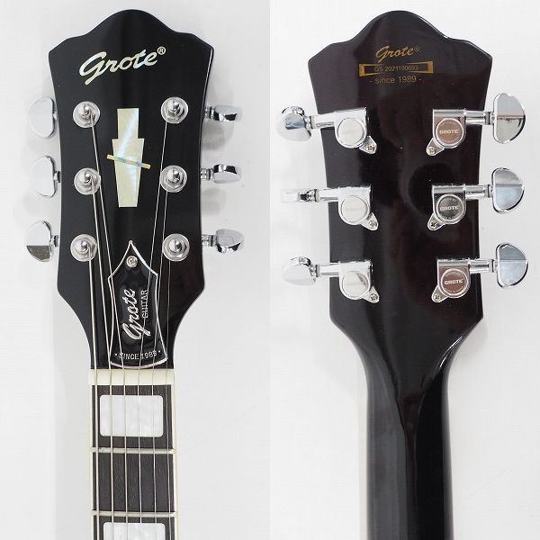 実際に弊社で買取させて頂いた★【美品】Grote Guitar/グロート GRWB-VS35 Vintage Sunburst セミアコ 335タイプ エレキギター ソフトケース付の画像 3枚目