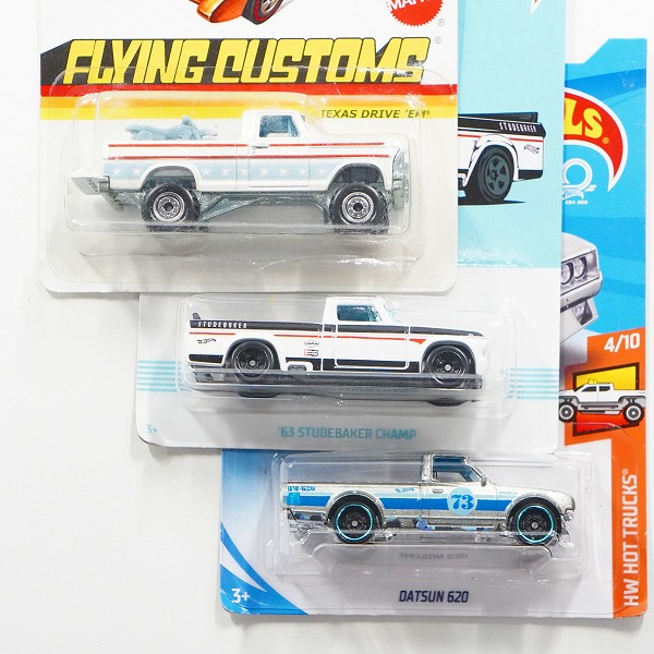 実際に弊社で買取させて頂いた【未開封】Hot Wheels/ホットウィール DATSUN 620 ZAMAC/'63 STUDEBAKER CHAMP/TEXAS DRIVE 'EM ミニカー 3点セットの画像 2枚目