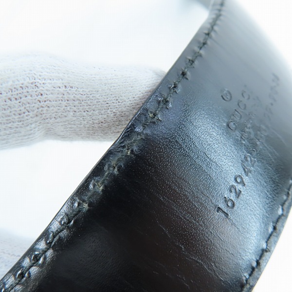 実際に弊社で買取させて頂いたGUCCI/グッチ シェリーライン レザーベルト 162942 480199の画像 7枚目