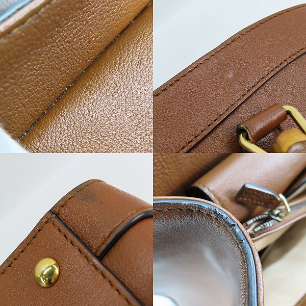 実際に弊社で買取させて頂いたGUCCI/グッチ ダイアナ バンブーハンドル ミディアム トートバッグ/ショルダーバッグ 655658の画像 6枚目