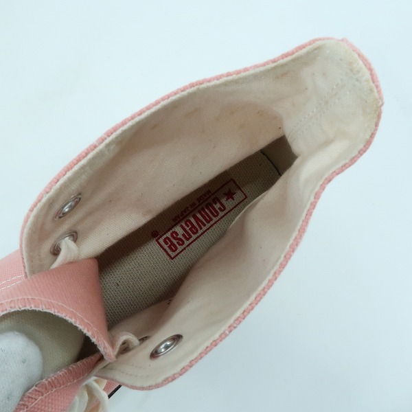 実際に弊社で買取させて頂いたCONVERSE/コンバース 日本製 ALL STAR/オールスター ハイカットスニーカー ピンク 4MH01/10.5の画像 4枚目