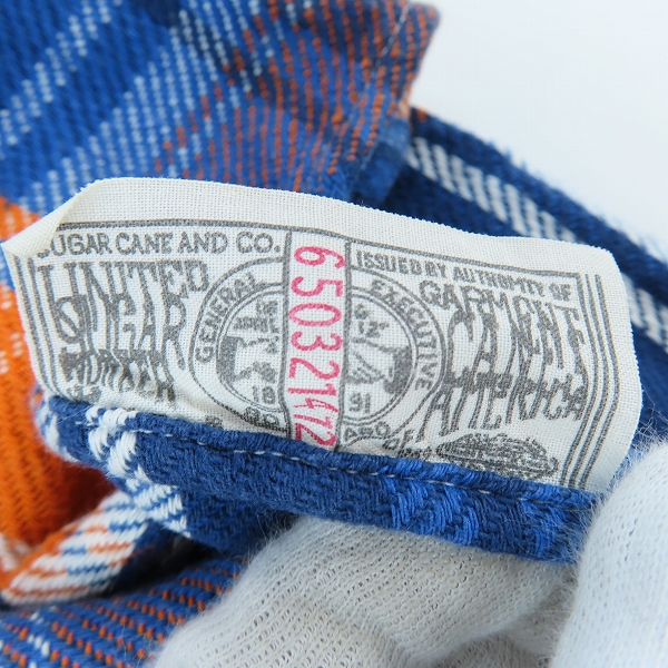 実際に弊社で買取させて頂いたSUGAR CANE/シュガーケーン チェック柄 ワークシャツ SC24708/Sの画像 3枚目