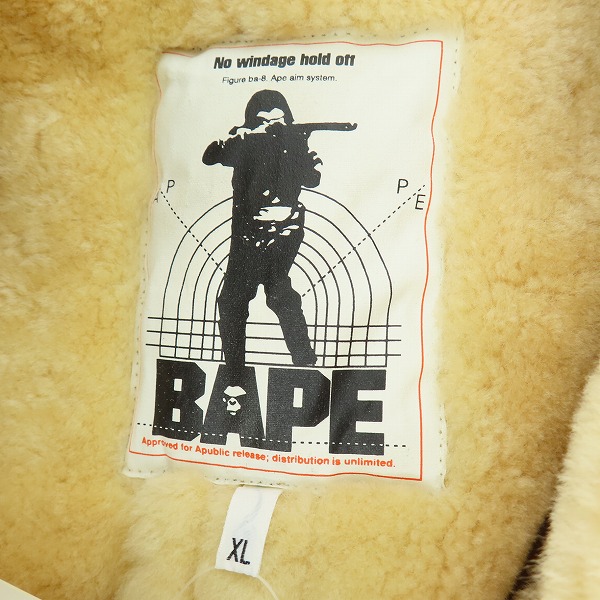 実際に弊社で買取させて頂いた【未使用】A BATHING APE/アベイシングエイプ ムートン コート/XLの画像 2枚目
