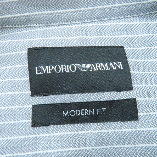 実際に弊社で買取させて頂いた【未使用】EMPORIO ARMANI/エンポリオアルマーニ 長袖シャツ ストライプ 11CM1L 11C35/40の画像 2枚目