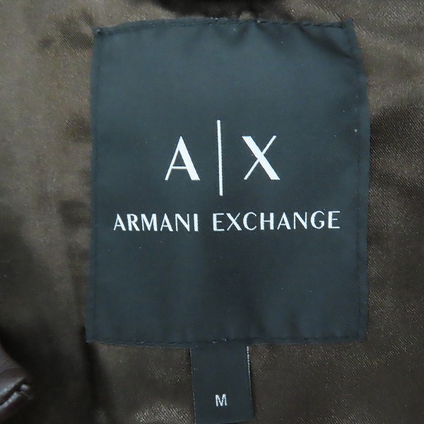 実際に弊社で買取させて頂いたARMANI EXCHANGE/アルマーニエクスチェンジ エコレザー シングルライダースジャケット 8NZB08 ZNAAZ/Mの画像 2枚目