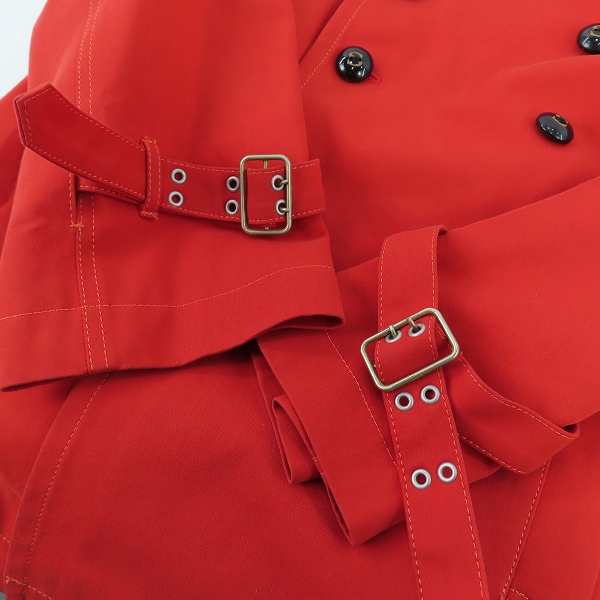 実際に弊社で買取させて頂いたIZREEL×ALMOND/イズリール×アーモンド トレンチコート レッド 46の画像 9枚目