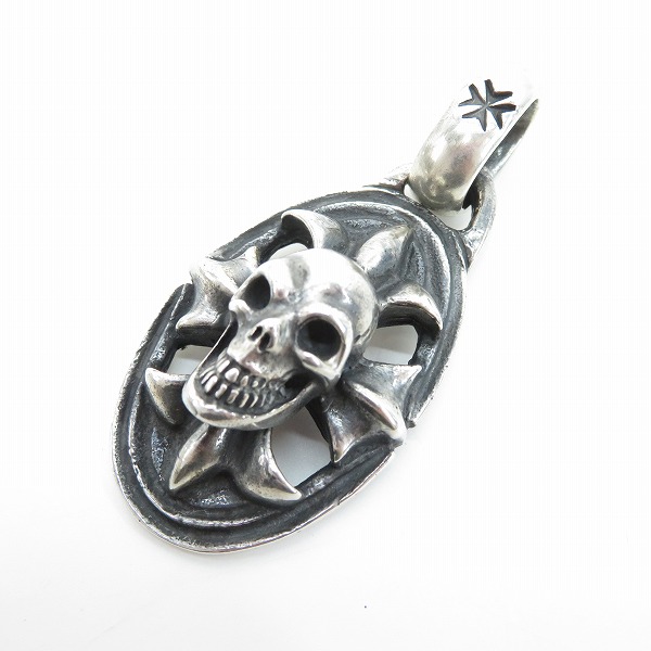 実際に弊社で買取させて頂いたGABORATORY/ガボラトリー/ガボール Skull on Cross oval Pendant/スカルオンクロスオーバルペンダントトップ