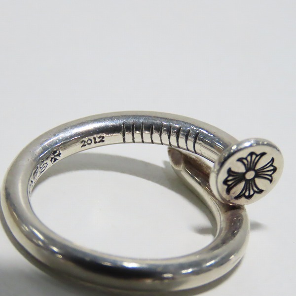 実際に弊社で買取させて頂いたCHROME HEARTS/クロムハーツ ネイルリング フラット CHプラス 13-14号の画像 7枚目