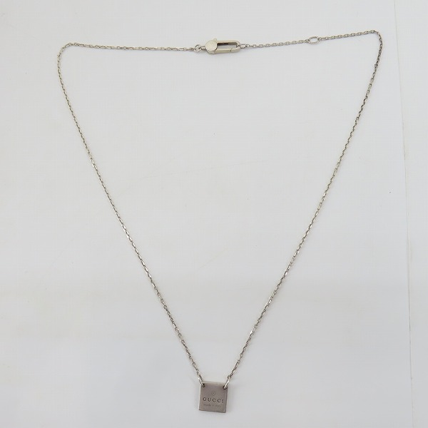 実際に弊社で買取させて頂いたGUCCI/グッチ Ag925 ブランドロゴネックレス スクエアの画像 8枚目