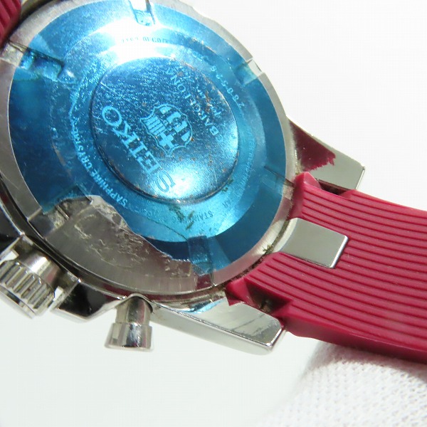実際に弊社で買取させて頂いたSEIKO×FC Barcelona/セイコー×FCバルセロナ Sportura クロノグラフ クォーツ 腕時計 7T62-0LT0【動作未確認】の画像 6枚目