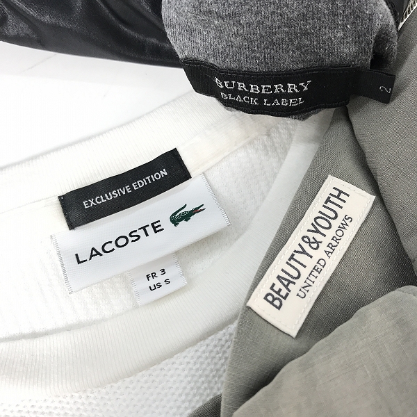 実際に弊社で買取させて頂いた【おまとめ】バーバリーブラックレーベル/ユナイテッドアローズ/ラコステ 等 ジップパーカー/半袖シャツ/ポロシャツ 他の画像 1枚目