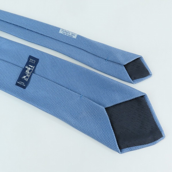 実際に弊社で買取させて頂いたHERMES/エルメス ブルー シルク  ネクタイの画像 2枚目