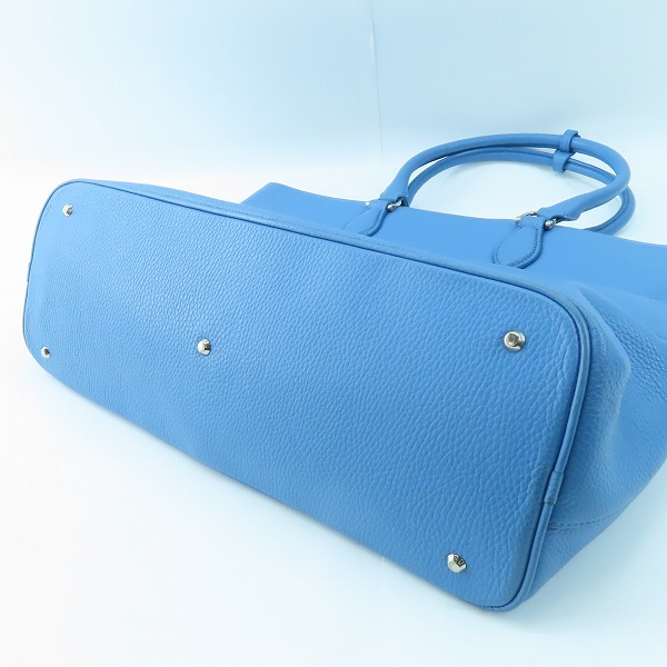 実際に弊社で買取させて頂いたGALLERIANT/ガレリアント レザー トートバッグ ビジネスバッグ ブルー系の画像 2枚目