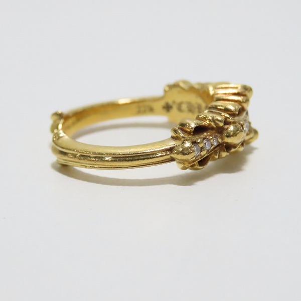 実際に弊社で買取させて頂いた【インボイス原本】CHROME HEARTS/クロムハーツ 22K BABYCLSC ダブルフローラルクロスリング パヴェダイヤ 9.5号の画像 4枚目