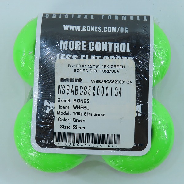 実際に弊社で買取させて頂いた【未開封】BONES/ボーンズ OG FORMULA 100's WHEEL/OG ウィール 52mmの画像 1枚目