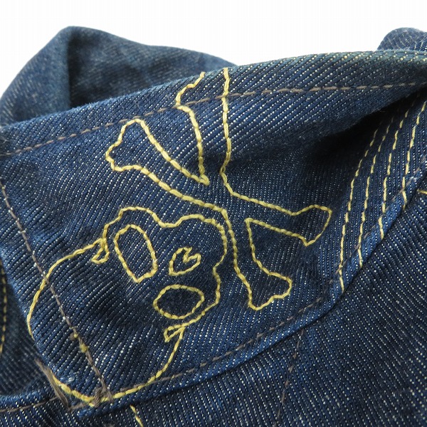 実際に弊社で買取させて頂いたLee×mastermind JAPAN/リー×マスターマインド 襟スカル刺繍 デニムジャケット/Gジャン 95843/Mの画像 5枚目