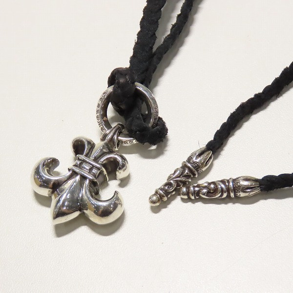 実際に弊社で買取させて頂いたCHROME HEARTS/クロムハーツ BSフレアペンダント ｗ/レザーブレード