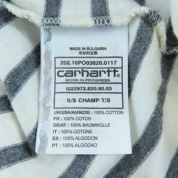 実際に弊社で買取させて頂いたcarhartt/カーハート S/S CHAMP T/S 半袖 ボーダー Tシャツ/Lの画像 4枚目