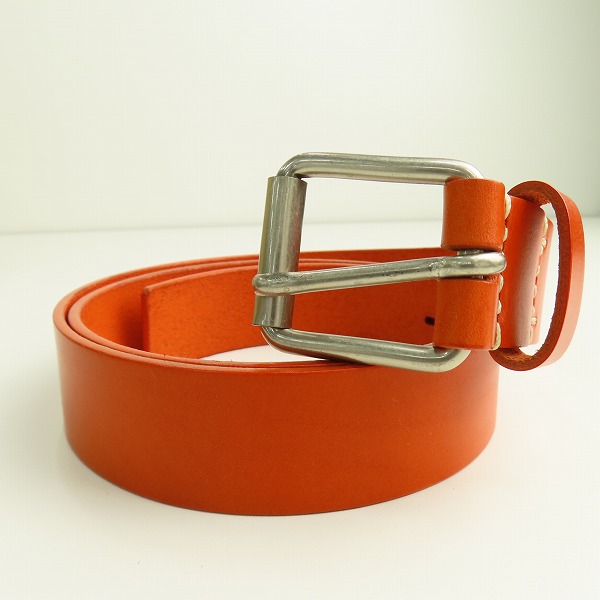 実際に弊社で買取させて頂いたATTACHMENT/アタッチメント  レザーベルト オレンジ
