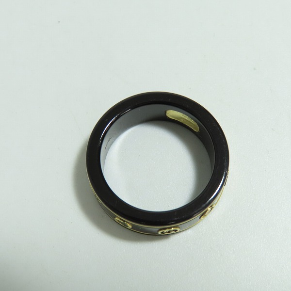 実際に弊社で買取させて頂いたGUCCI/グッチ ジェムストーン付き アイコンリング METAL × K18YG/527095 J8F77 8522/13号の画像 5枚目