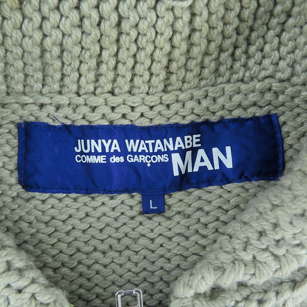 実際に弊社で買取させて頂いたJUNYA WATANABE MAN/ジュンヤワタナベマンノースリーブ ニット ベスト AD2004 WO-N002/Lの画像 2枚目