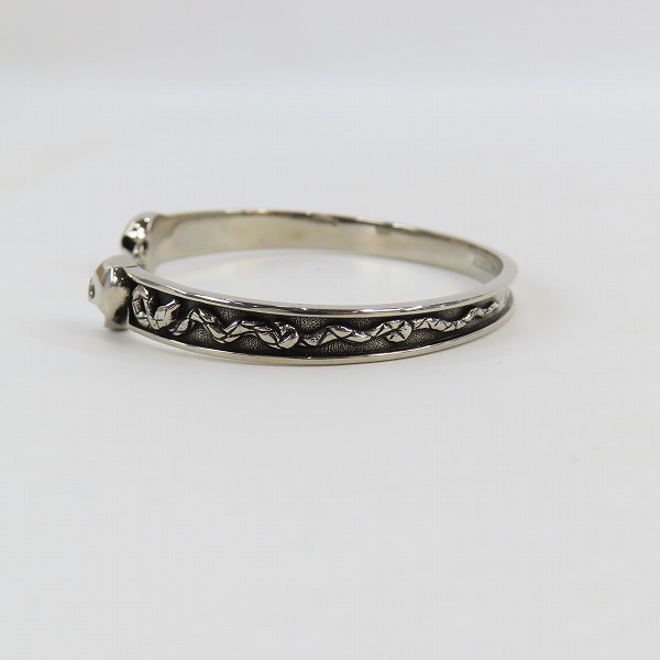 実際に弊社で買取させて頂いたALEXANDER McQUEEN/アレキサンダーマックイーン ツイン スカル スネイク バングル の画像 4枚目