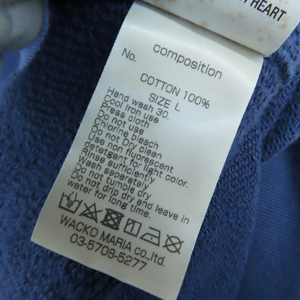 実際に弊社で買取させて頂いたWACKO MARIA/ワコマリア HEAVY WEIGHT CREW NECK SWEAT SHIRT/クルーネックスウェット Lの画像 5枚目