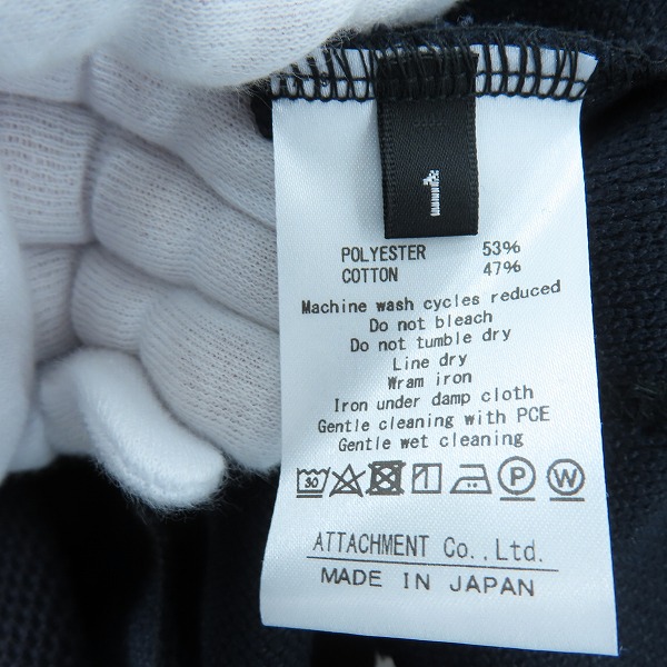 実際に弊社で買取させて頂いた【未使用】ATTACHMENT/アタッチメント 1B テーラードジャケット ネイビー AG92-227/1の画像 3枚目