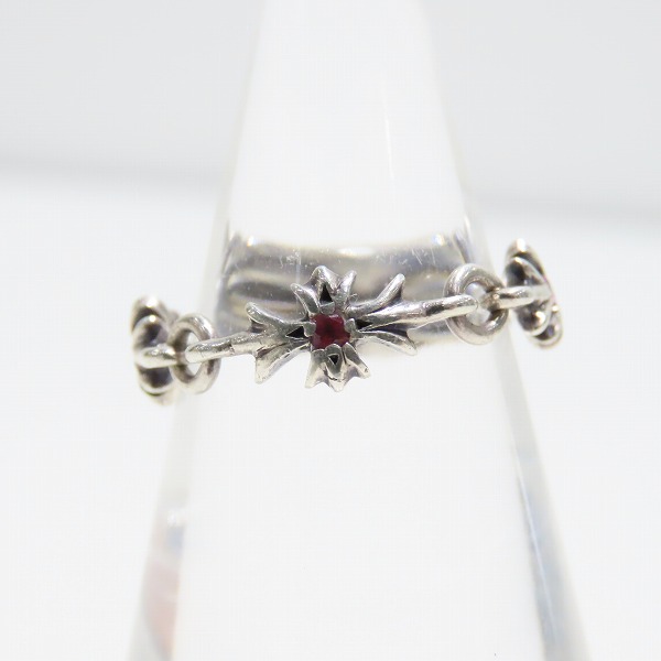 実際に弊社で買取させて頂いたCHROME HEARTS/クロムハーツ タイニーEリング CHプラス ストーン リング/11-11.5号の画像 4枚目
