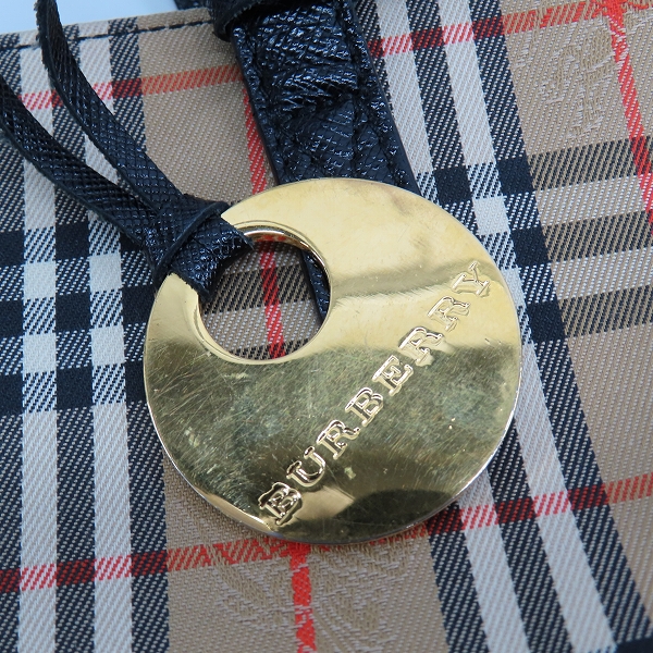 実際に弊社で買取させて頂いたBURBERRY/バーバリー ヘイマーケットチェック ハンドバッグの画像 5枚目
