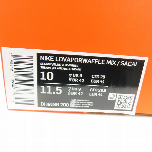 実際に弊社で買取させて頂いたNIKE×sacai×Jean Paul Gaultier/ナイキ×サカイ×ジャンポールゴルチエ LDVAPORWAFFLE DH9186-200/28の画像 9枚目